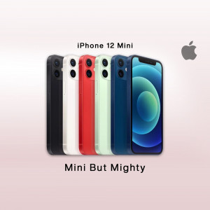iPhone 12 Mini in Black, White, Red, Green, and Blue