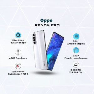 Oppo Reno4 Pro smartphone with key features highlighted