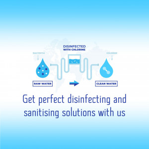 Illustration of water purification process using chlorine