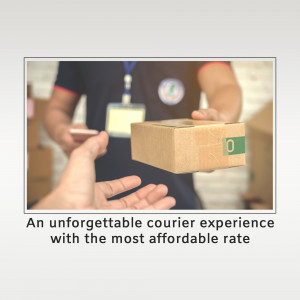 Hand to hand delivery of a package by a courier