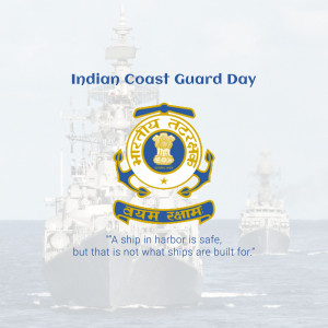 Indian Coast Guard emblem with a ship in the background