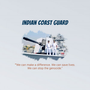 Indian Coast Guard ship with officers on deck