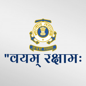 Emblem of the Indian Coast Guard with motto