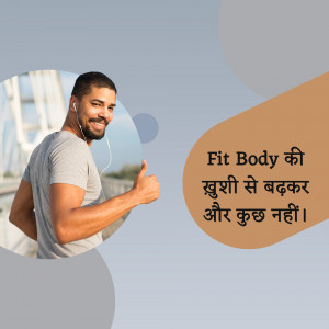 Man jogging with earphones, giving a thumbs up