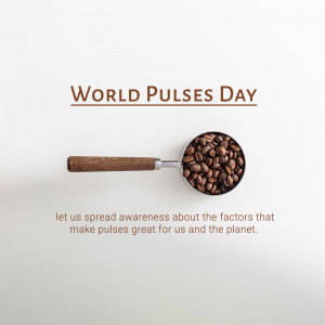 World Pulses Day graphic with coffee beans and text