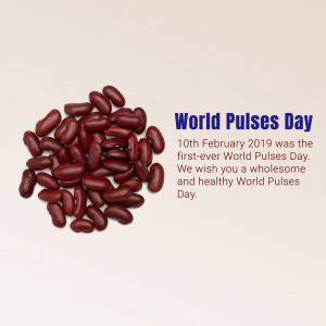 Pile of red kidney beans with World Pulses Day text