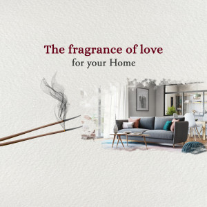 Incense sticks and a cozy living room interior