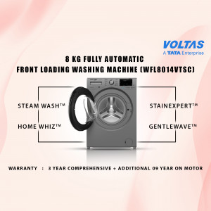 Voltas 8 KG Front Load Washing Machine with Steam Wash and Stain Expert Technology