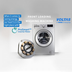 Voltas front loading washing machine with ProSmart Inverter Motor