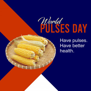 Image depicting corn on the cob with text celebrating World Pulses Day