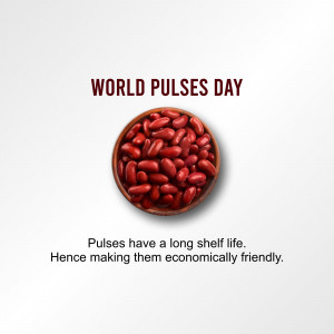 A bowl of red kidney beans with text celebrating World Pulses Day.