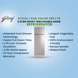 Godrej Eon Valor 290 Ltr 2 Star Frost Free Double Door Refrigerator