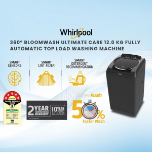 Whirlpool 12.0 kg Fully Automatic Top Load Washing Machine - Black