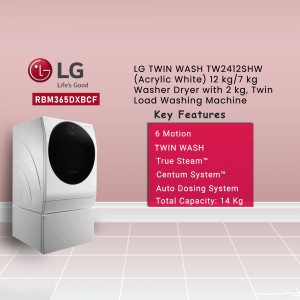 LG Twin Wash TW2412SHW Acrylic White Washer Dryer