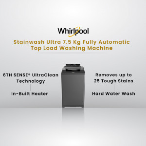 Whirlpool Stainwash Ultra 7.5 Kg Fully Automatic Top Load Washing Machine - Grey