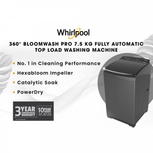 Whirlpool 7.5 kg Fully Automatic Top Load Washing Machine - Grey