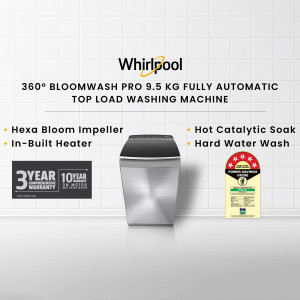 Whirlpool 9.5 kg Fully Automatic Top Load Washing Machine - Silver