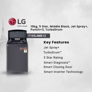 LG T10SJMB1Z 10kg washing machine with Jet Spray+ and TurboDrum features