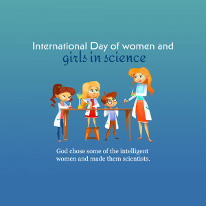 Illustration of women and girls in science celebrating International Day of Women and Girls in Science