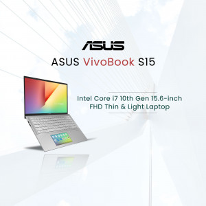 ASUS VivoBook S15 laptop with colorful gradient design