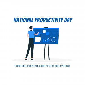 Illustration of a man planning on a board for National Productivity Day