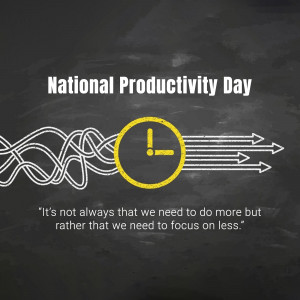 National Productivity Day graphic with clock and arrows
