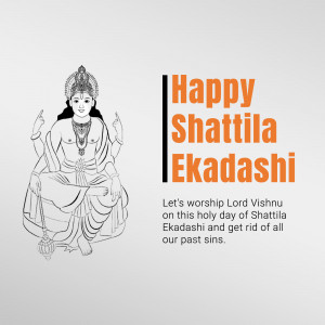 Illustration of Lord Vishnu for Shatila Ekadashi