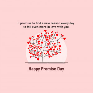 Promise Day greeting with a heart-shaped tree and romantic text.