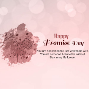 Illustration of two hands forming a heart shape with the text 'Happy Promise Day'