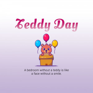 Teddy Day graphic with a teddy bear and balloons