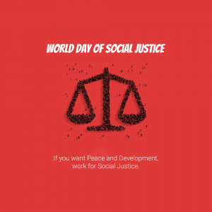 Image depicting scales of justice made of people silhouettes for World Day of Social Justice