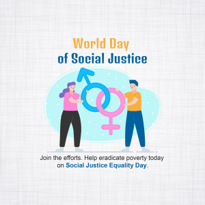 Illustration depicting gender equality and social justice with people and gender symbols.