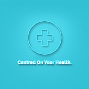Blue medical cross logo with text 'Centred On Your Health'
