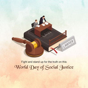 Isometric illustration depicting legal concepts like a gavel, law book, and lawyer discussing with a client.