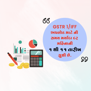 Image displaying a reminder about the GST return filing deadline with financial charts and a calculator.