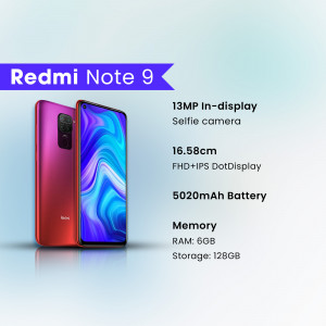 Redmi Note 9 smartphone with key specifications