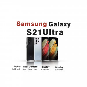 Samsung Galaxy S21 Ultra smartphone in multiple colors