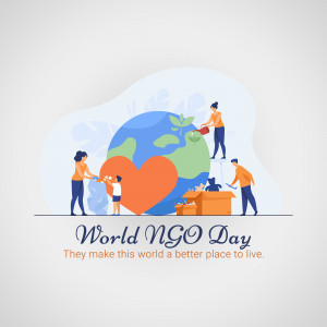 Illustration depicting people caring for the Earth for World NGO Day
