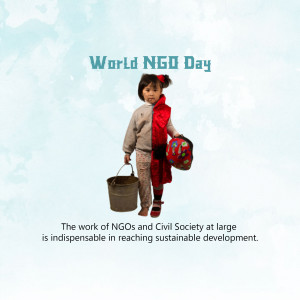 A young girl carrying buckets, representing the work of NGOs and civil society.