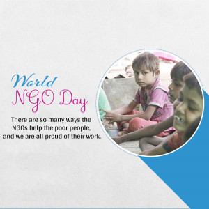 Image depicting children in need with text celebrating World NGO Day.