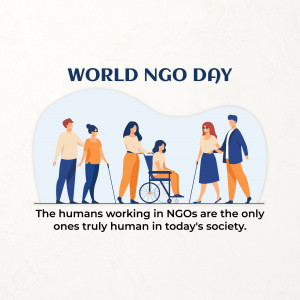 Illustration depicting diverse people representing NGOs on World NGO Day.