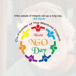 World NGO Day logo with people holding hands in a circle