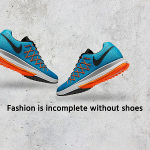 Pair of blue and orange Nike Zoom Pegasus running shoes floating in the air