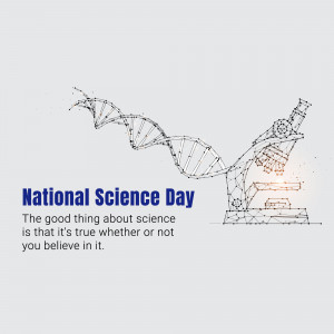 Illustration of a microscope and DNA strand for National Science Day
