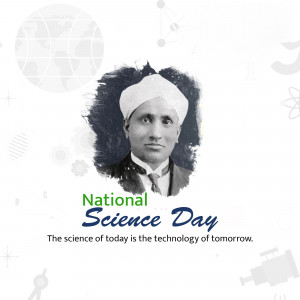 Image commemorating National Science Day featuring C.V. Raman