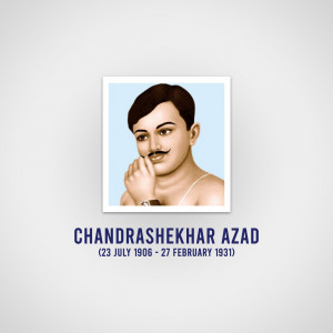 Portrait of Chandrashekhar Azad, an Indian freedom fighter