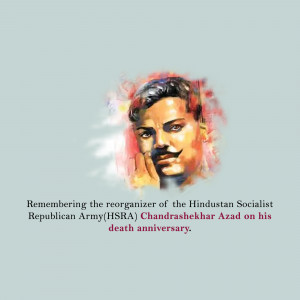 Portrait of Chandrashekhar Azad, an Indian revolutionary