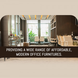 Interior view of a modern office space with furniture