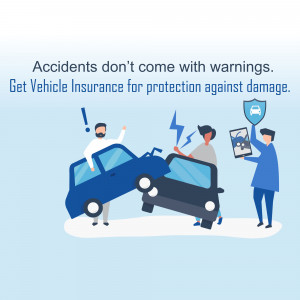 Illustration depicting a car accident with people reacting and a phone showing insurance information.