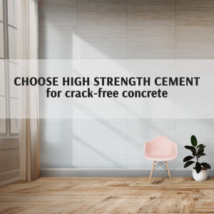 Interior room with a light-colored wall and a chair, promoting high strength cement.